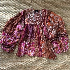 Boho balloon sleeve blouse